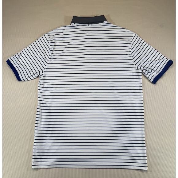 Nike Golf Dri-Fit Polo Shirt Men’s M White Blue Stripe Gray Collar Standard Fit - Picture 4 of 9